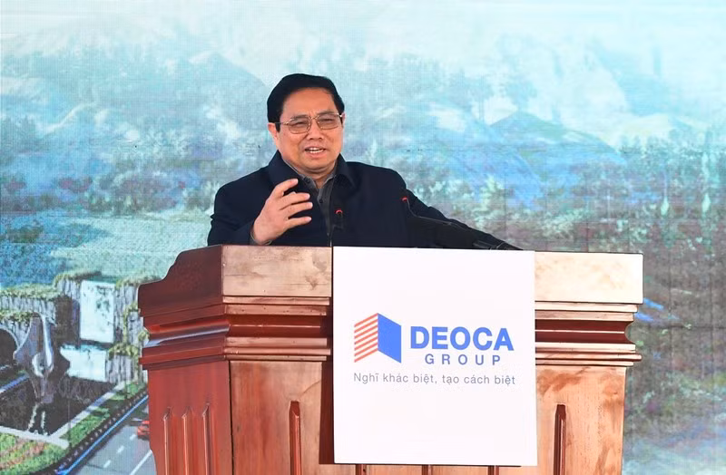 El primer ministro Pham Minh Chinh interviene en la ceremonia. (Fotografía: Thanh Giang)