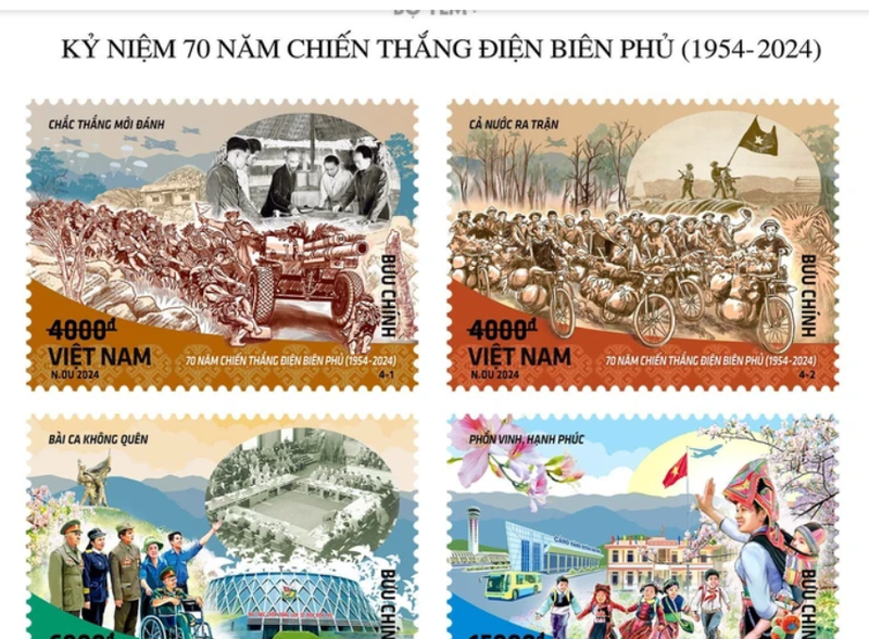 Vietnam emite sellos postales por el 70 aniversario de Victoria de Dien Bien Phu