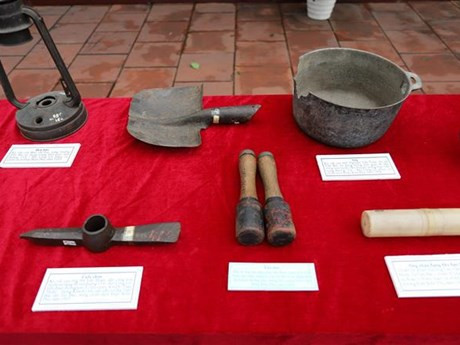 Artefactos relacionados con la apertura de la ruta 13A, una de las vitales para el transporte de tropas, armas y alimentos al campo de batalla de Dien Bien Phu. (Foto: VNA)