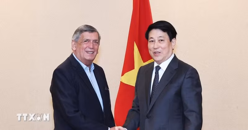 Presidente vietnamita recibe a presidente del Partido Comunista de Chile.