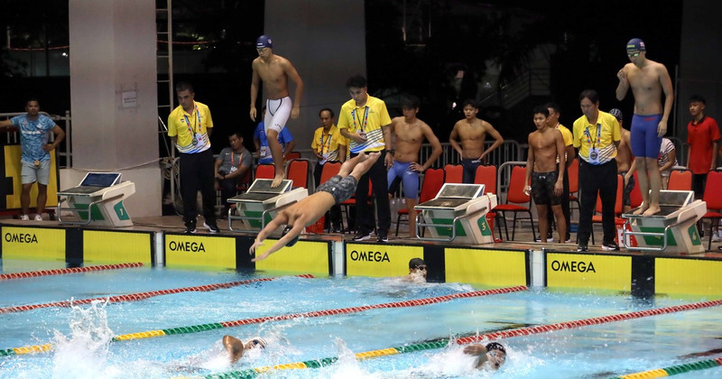 Una de las competencias en natación en los XIII Juegos Escolares de la Asociación de Naciones del Sudeste Asiático. (Fuente:VNA)