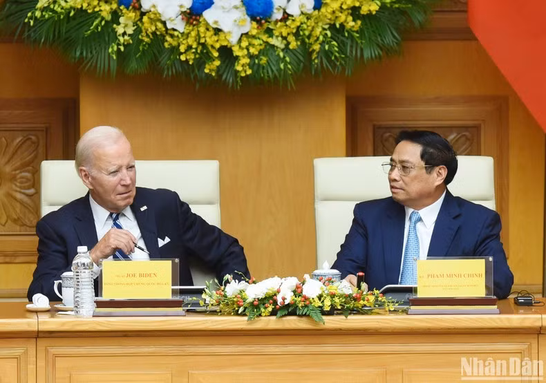 El jefe del Gobierno vietnamita y presidente estadounidense intercambian sobre el tema. El jefe del Gobierno vietnamita y presidente estadounidense intercambian sobre el tema.