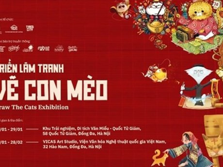 Exposición de arte sobre Año del Gato abre en Hanói