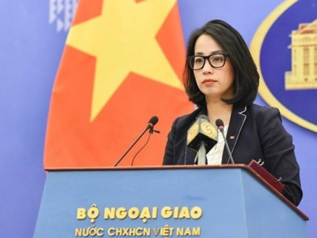 La portavoz del Ministerio de Relaciones Exteriores, Pham Thu Hang (Fuente:VNA)