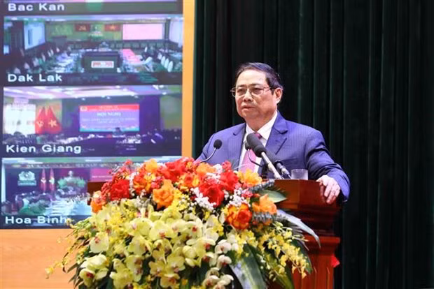 El primer ministro de Vietnam, Pham Minh Chinh, en la cita (Fuente: VNA)