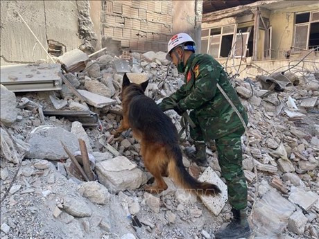 La fuerza de rescate del Ejército Popular de Vietnam en Hatay (Fotografía: VNA)