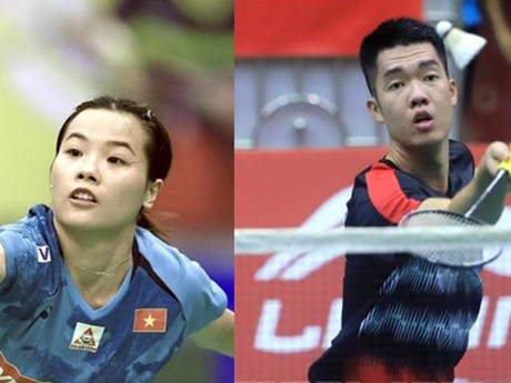 Los badmintonistas vietnamitas Nguyen Thuy Linh y Le Duc Phat (Foto: thethaovanhoa.vn)