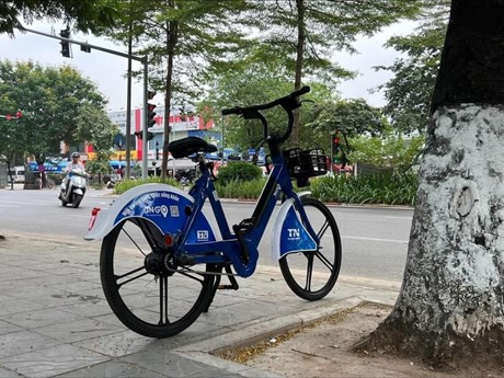 El modelo de bicicleta electrónica pública (Fuente: hanoimoi.vn)