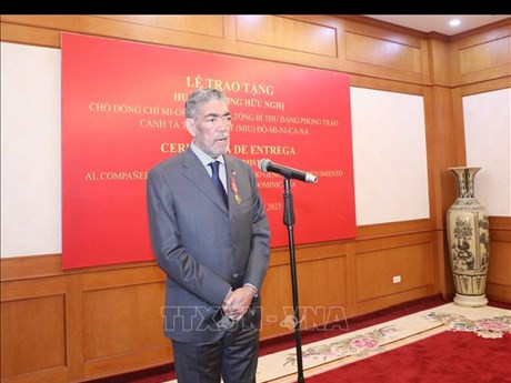 El secretario general del Movimiento de Izquierda Unida (MIU) de la República Dominicana, Miguel Mejía. (Foto: VNA)