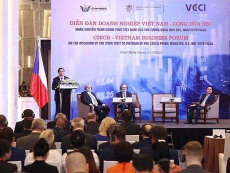 El primer ministro de Vietnam, Pham Minh Chinh, interviene en la cita (Foto:VNA)