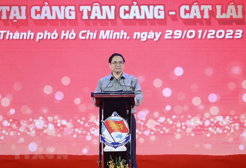 El primer ministro de Vietnam, Pham Minh Chinh habla en el evento. (Fotografía: VNA)