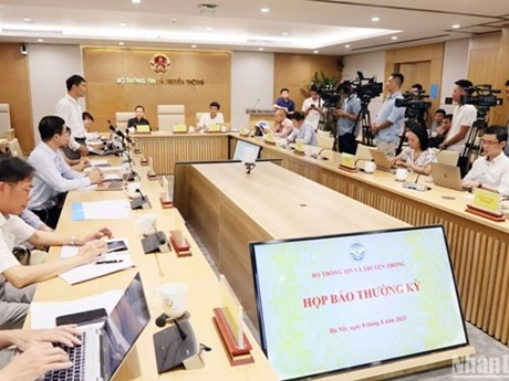 Panorama de la rueda de prensa (Foto: Periódico Nhan Dan)