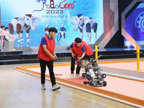La competencia del equipo vietnamita en el concurso (Fuente:VNA)