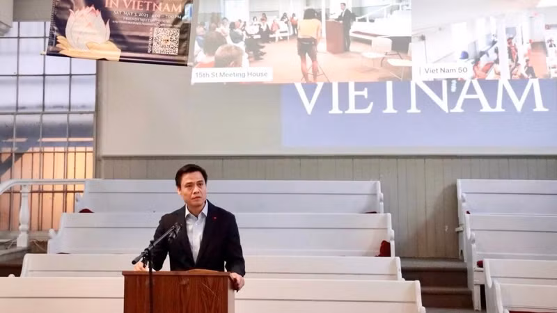 El embajador Dang Hoang Giang, jefe de la misión de Vietnam ante la ONU, habla en la cita (Foto: VNA) 