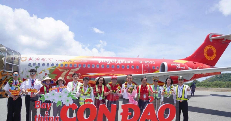 Vietjet opera oficialmente 28 vuelos a Con Dao por semana. (Fuente: Vietjetair.com) 