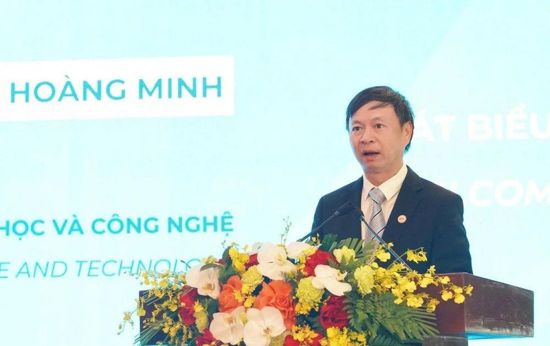 El viceministro de Ciencia y Tecnología Hoang Minh habla en la conferencia. (Fuente: VNA)
