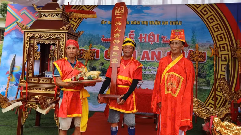 Ceremonia de procesión del palanquín en el festival.