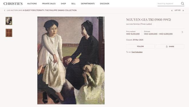 La pintura del artista vietnamita Nguyen Gia Tri en la web de Christie's (Foto: captura de pantalla)