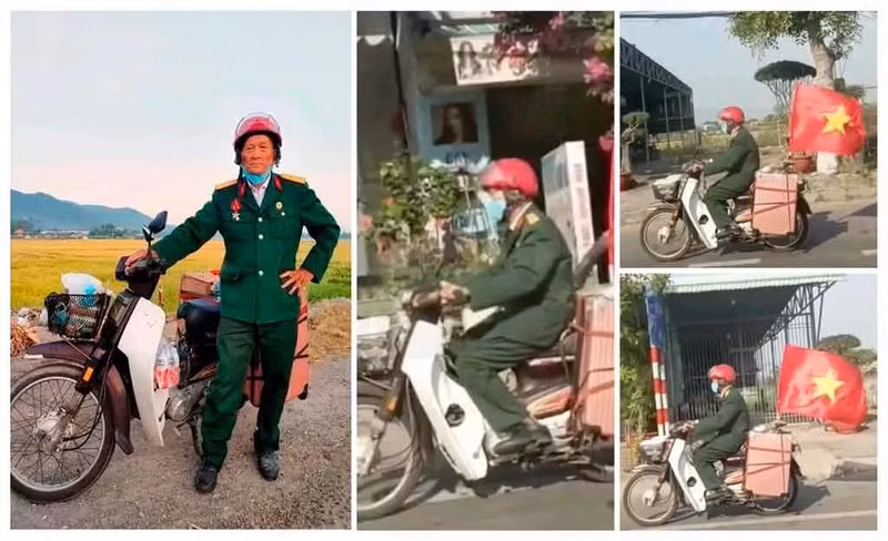 Tran Van Thanh recorrió más de 1.200 kilómetros en motocicleta desde la ciudad de Vinh, en el centro del país, hasta Ciudad Ho Chi Minh, a fin de asistir a los actos por el 50 aniversario de la Reunificación Nacional (Fuente: Prensa Latina)
