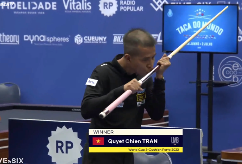 Gana jugador vietnamita Tran Quyet Chien Copa Mundial de billar a tres bandas.