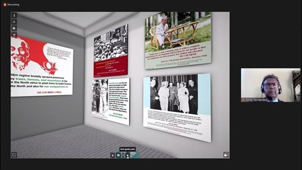 Philip Fernández, miembro activo de la Sociedad de Amistad Canadá-Vietnam, habla en un seminario virtual en ocasión del 132 aniversario del natalicio del Presidente Ho Chi Minh en mayo pasado. (Fotografía: VNA)