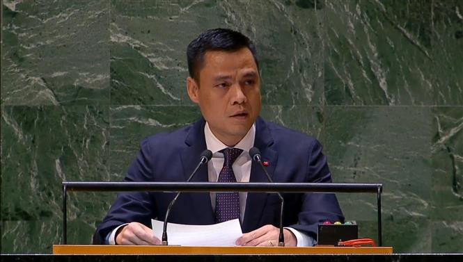 El embajador Dang Hoang Giang, jefe de la misión permanente de Vietnam ante las Naciones Unidas. (Fotografía: VNA)