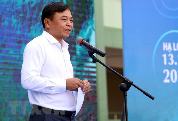 El viceministro de Agricultura y Desarrollo Rural Nguyen Hoang Hiep habla en el acto. (Fotografía: VNA)