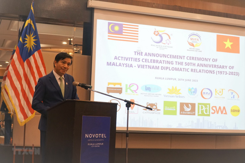 El embajador Dinh Ngoc Linh habla en el evento. (Fotografía: VNA)
