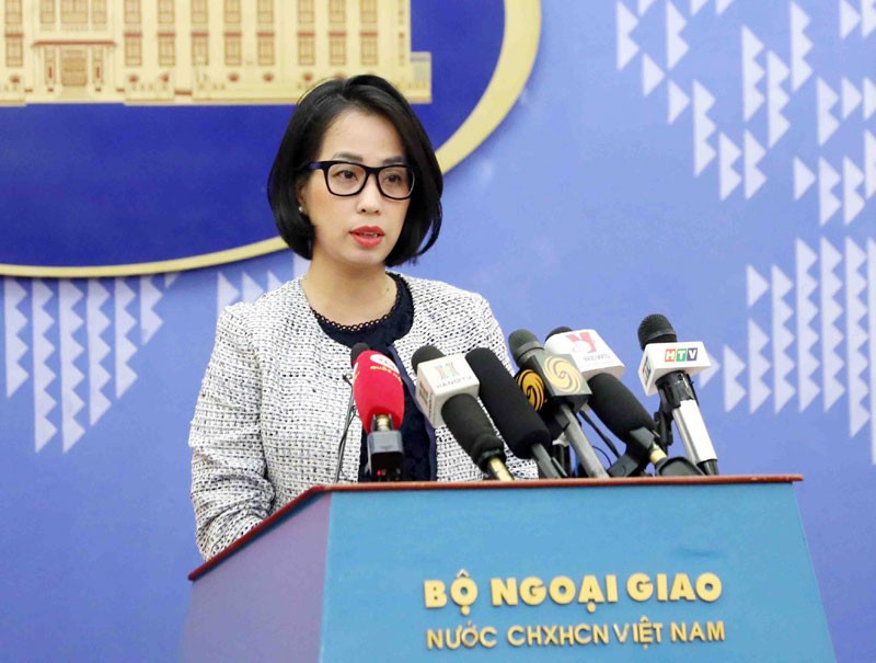 La portavoz del Ministerio de Relaciones Exteriores de Vietnam, Pham Thu Hang. (Fotografía: Cancillería de Vietnam)