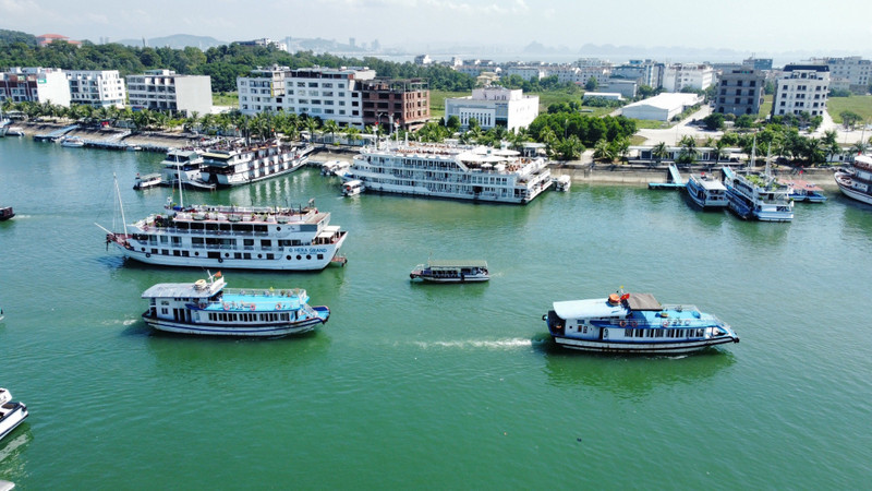 Cruceros en la bahíâ de Ha Long.