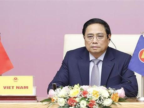 El primer ministro de Vietnam, Pham Minh Chinh, en el evento. (Fotografía: VNA)