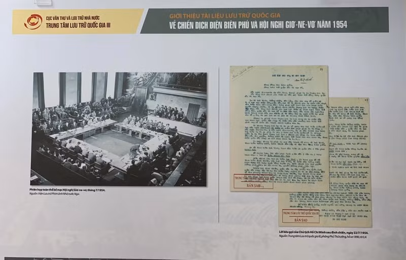 El Centro Nacional de Archivos III coordinará con las unidades pertinentes para organizar exhibiciones y publicar libros relacionados con la Campaña Dien Bien Phu y la Conferencia de Ginebra.
