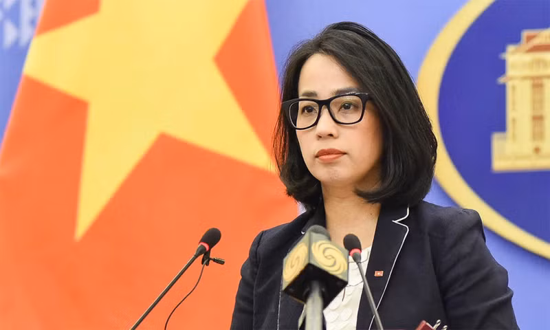 La portavoz del Ministerio de Relaciones Exteriores de Vietnam, Pham Thu Hang. (Fotografía: VNA)