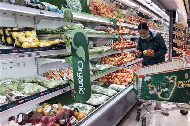 El grupo de verduras, frutas tiene una oferta abundante en el mercado de Ciudad Ho Chi Minh. (Fotografía: VNA)