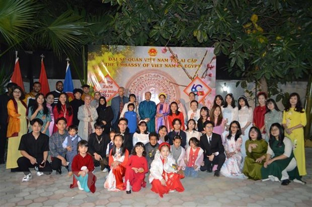 Vietnamitas participantes en la reunión en Egipto. (Fotograf'ia: VNA)