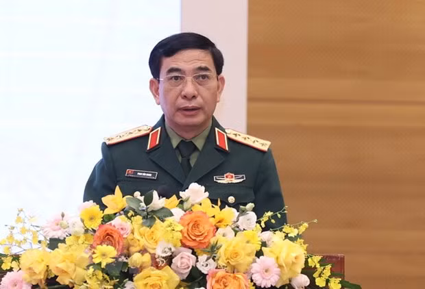 El subsecretario de la Comisión Militar Central y ministro de Defensa de Vietnam, general Phan Van Giang, en el evento. (Fotografía: VNA)