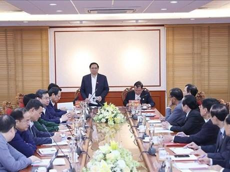 El primer ministro vietnamita, Pham Minh Chinh, en la reunión. (Fotografía: VNA)