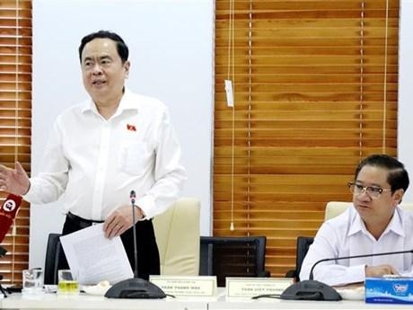 El vicepresidente permanente de la Asamblea Nacional de Vietnam, Tran Thanh Man, interviene en el evento. (Fotografía: VNA)