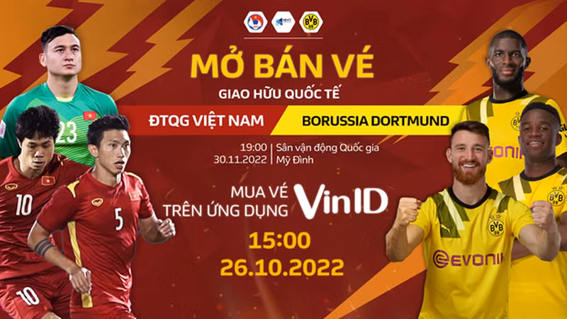 A la venta entradas para partido amistoso entre Vietnam y Borussia Dortmund.