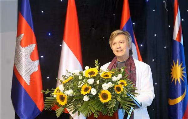 La representante en jefa de Unicef en Vietnam, Rana Flowers en el seminario. (Fotografía: VNA)