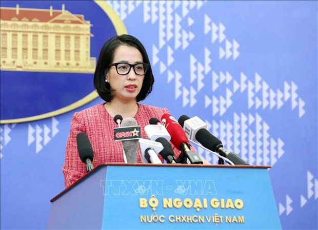 La portavoz del Ministerio de Relaciones Exteriores de Vietnam, Pham Thu Hang. (Fotografía: VNA)