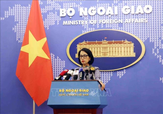 La portavoz del Ministerio de Relaciones Exteriores de Vietnam, Pham Thu Hang (Fotografía: VNA)