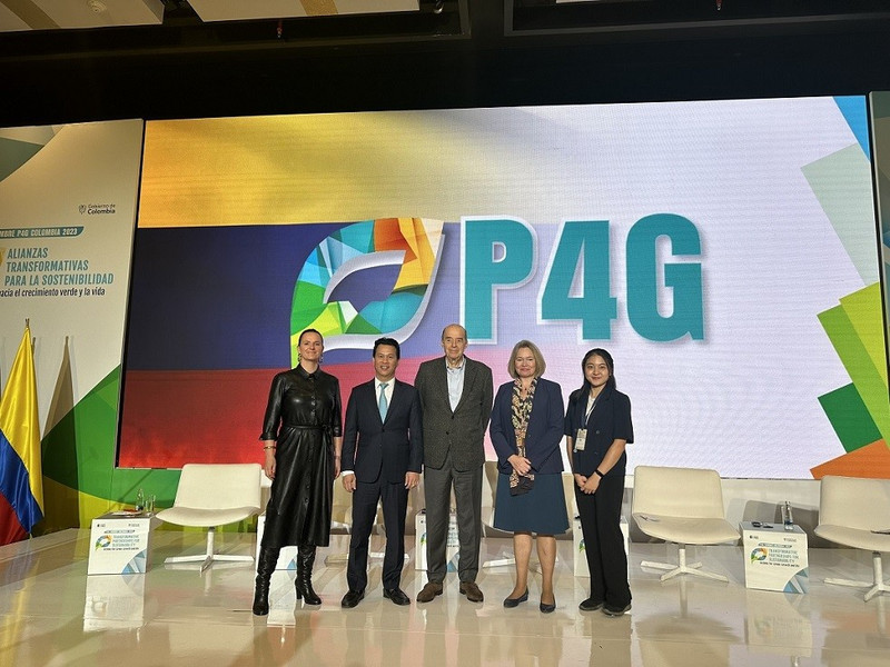Dang Quoc Khanh, ministro de Recursos Naturales y Medio Ambiente de Vietnam, en la tercera Cumbre P4G. (Fotografía: VNA)