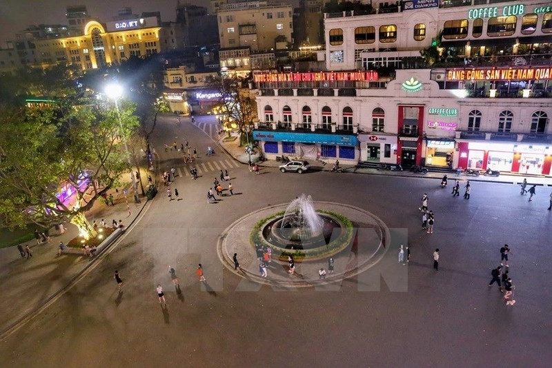 El espacio peatonal en el distrito Hoan Kiem. (Fotografía: VNA)