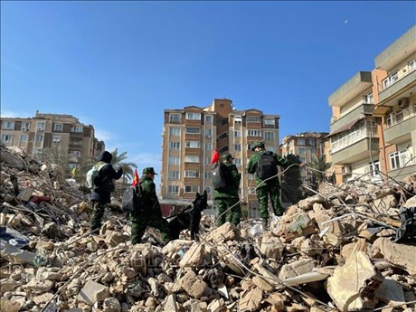 La delegación del Ministerio de Seguridad Pública de Vietnam visitó y entregó obsequios a sus connacionales en Turquía. (Fotografía: VNA)