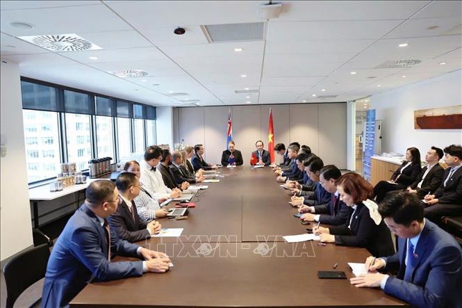 La delegación de alto rango de Hanói trabaja con el gobierno de la ciudad de Wellington. (Foto: VNA)