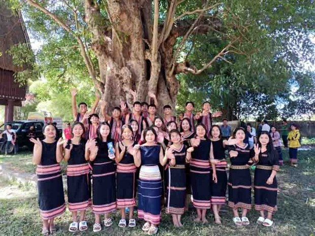 El equipo de baile al ritmo de gongs y batintines del distrito Tu Mo Rong. (Fotografía: VOV)