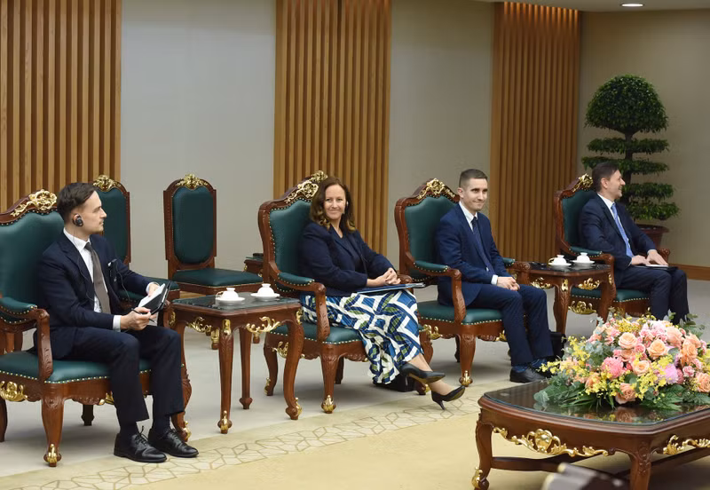 Los miembros de la delegación húngara.