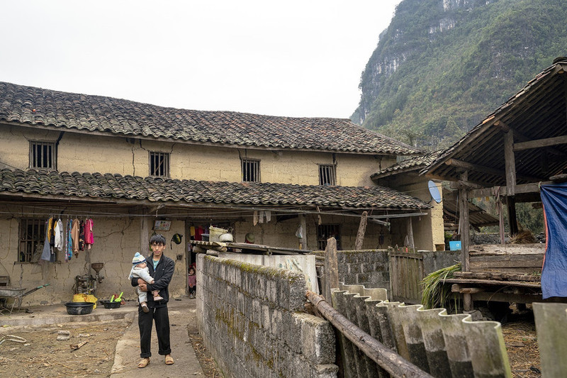Una casa de “trinh tuong” de tierra en la comuna de Pho Bang, distrito de Dong Van, provincia de Ha Giang. (Foto: VNA)