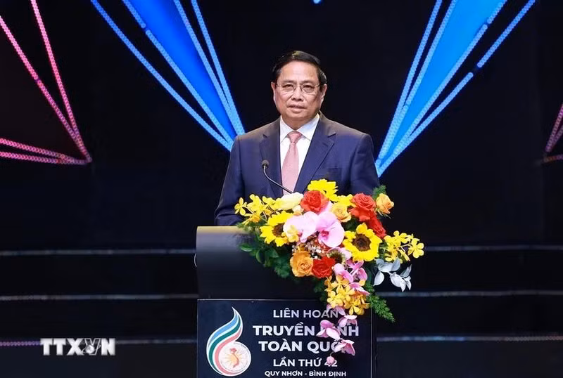 El primer ministro de Vietnam, Pham Minh Chinh, habla en el evento. (Foto: VNA)